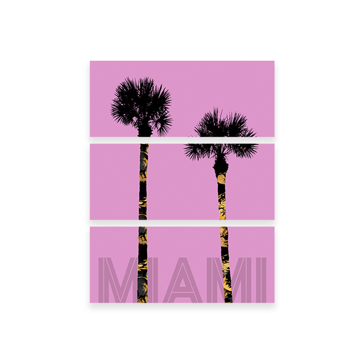 Graphic Art PALM TREES MIAMI Pink Wall Art