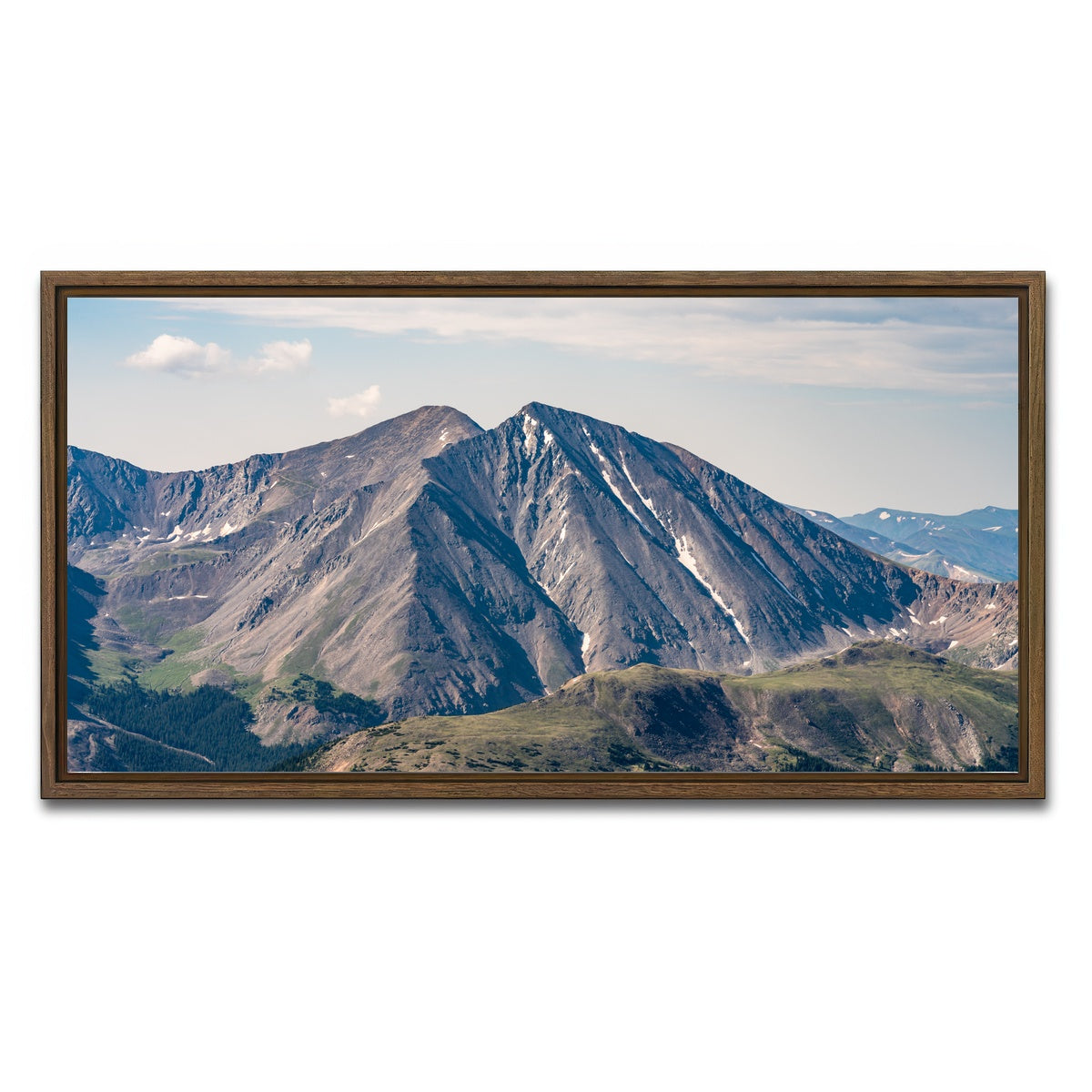 AUTO-MOCKUP WHITE | Grays and Torreys Peak | 1 Piece | Walnut Framed Canvas | group=2x1