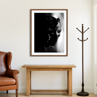 AUTO-MOCKUP ROOM | Grayscale Black Panther Wall Art