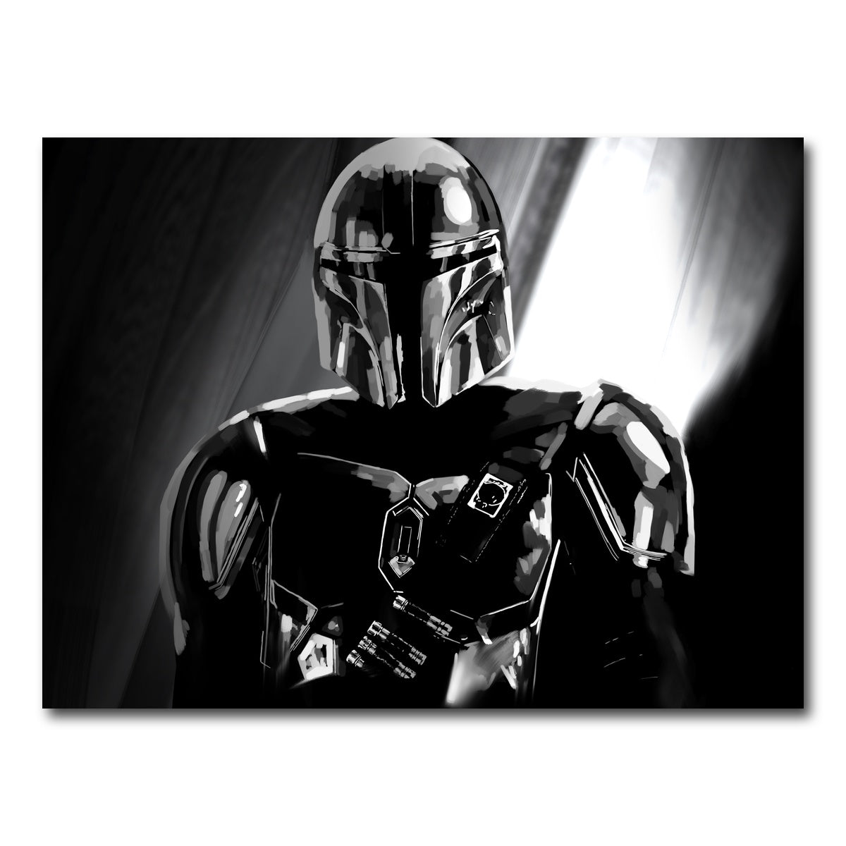 AUTO-MOCKUP WHITE | Grayscale Bounty Hunter | 1 Piece | Gallery Wrap Canvas | group=4x3
