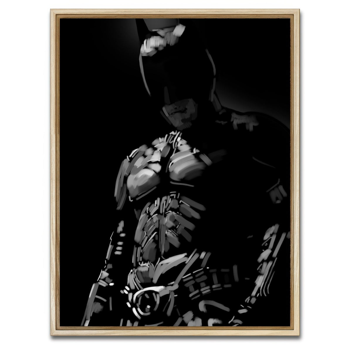 AUTO-MOCKUP WHITE | Grayscale Dark Knight | 1 Piece | Natural Framed Canvas | group=3x4
