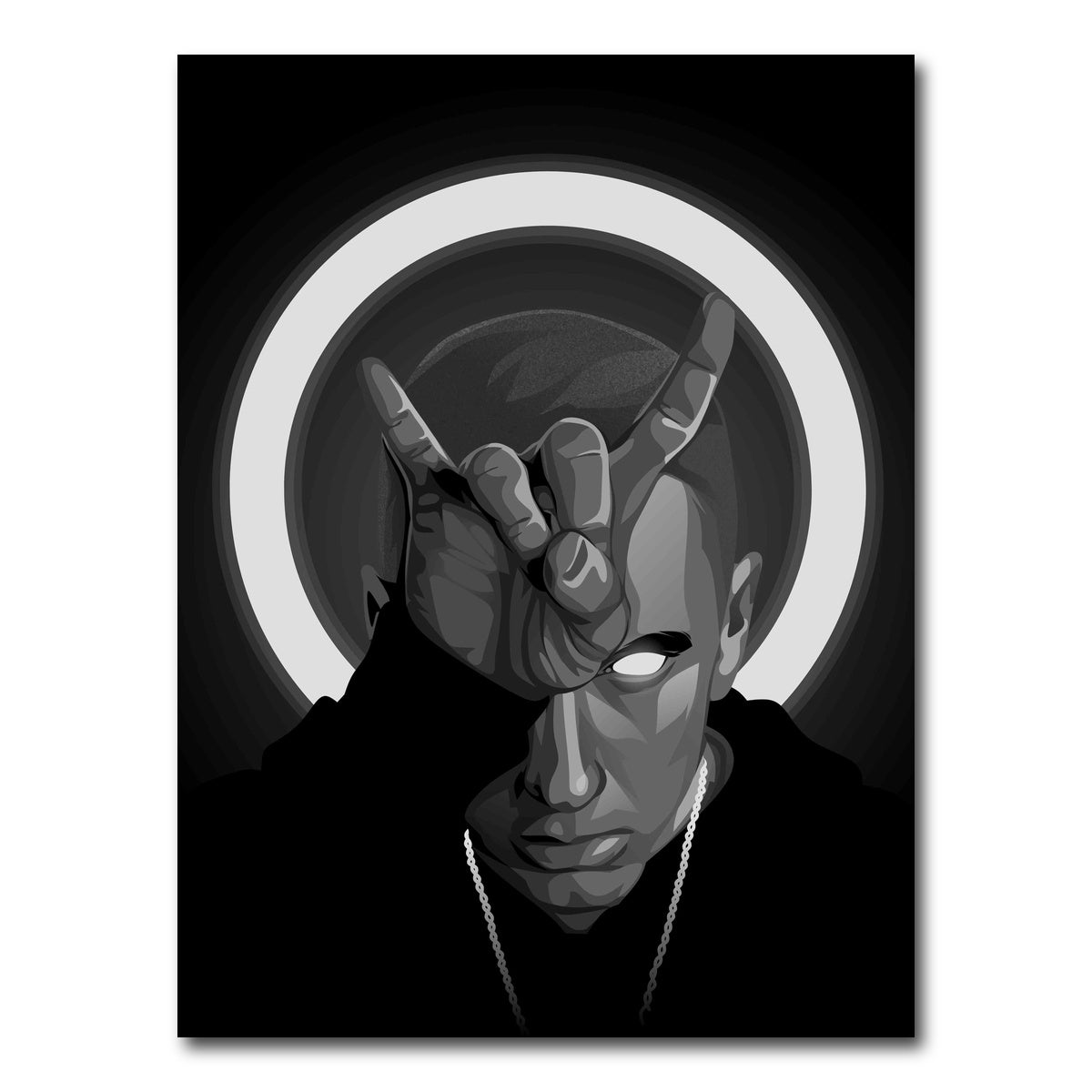 AUTO-MOCKUP WHITE | Grayscale Eminem | 1 Piece | Gallery Wrap Canvas | group=3x4