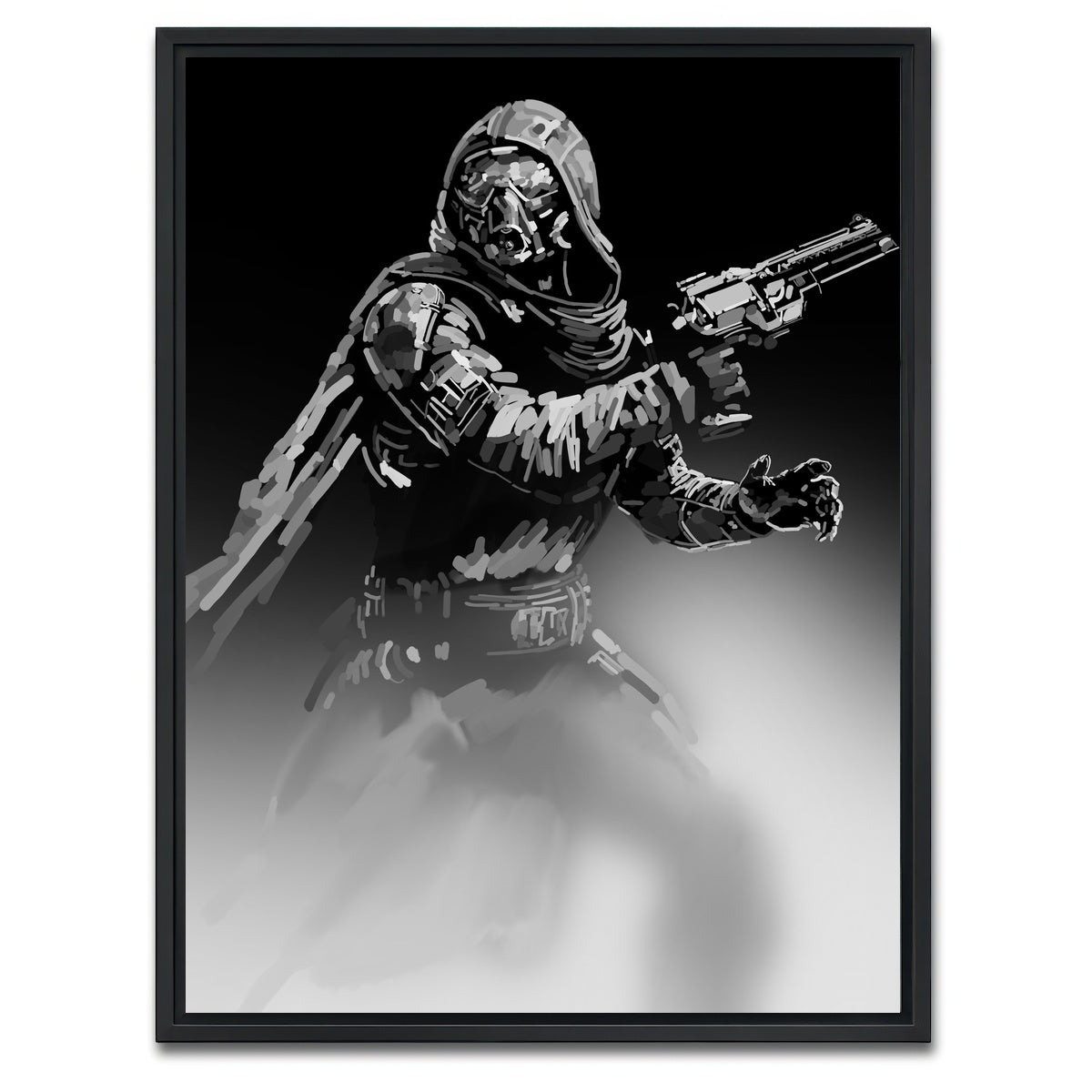 AUTO-MOCKUP WHITE | Grayscale Hunter | 1 Piece | Black Framed Canvas | group=3x4
