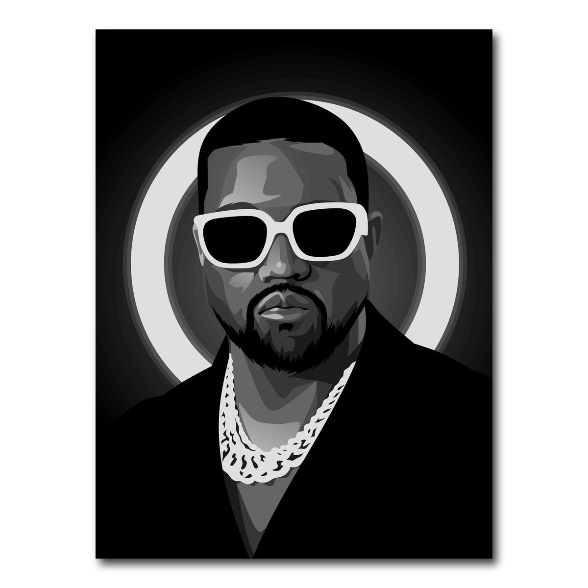 AUTO-MOCKUP WHITE | Grayscale Kanye West Shades | 1 Piece | Gallery Wrap Canvas | group=3x4