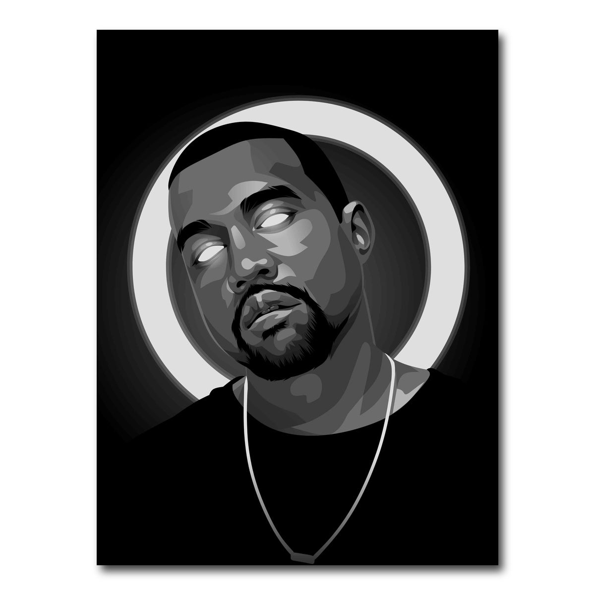 AUTO-MOCKUP WHITE | Grayscale Kanye West | 1 Piece | Gallery Wrap Canvas | group=3x4