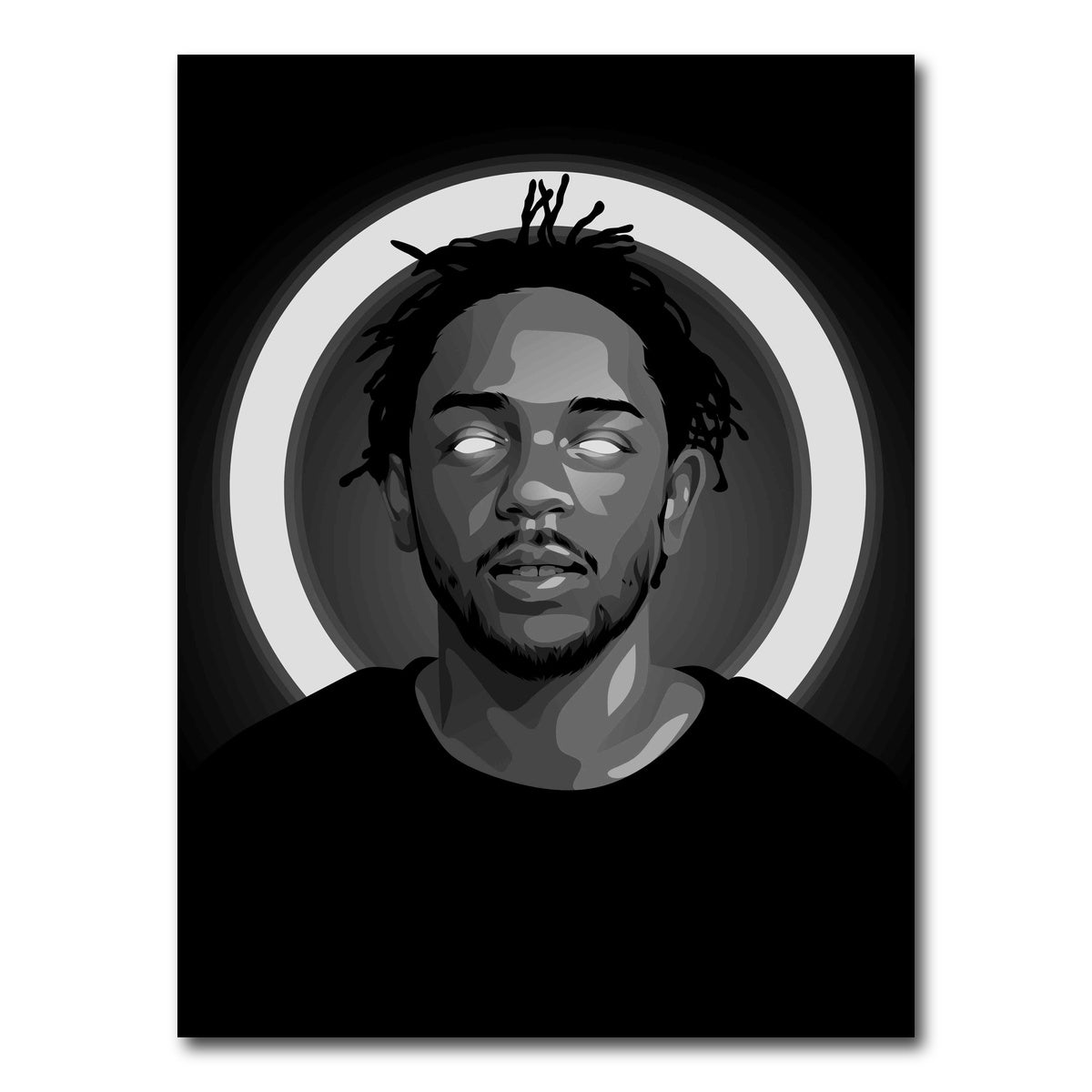 AUTO-MOCKUP WHITE | Grayscale Kendrick Lamar | 1 Piece | Gallery Wrap Canvas | group=3x4