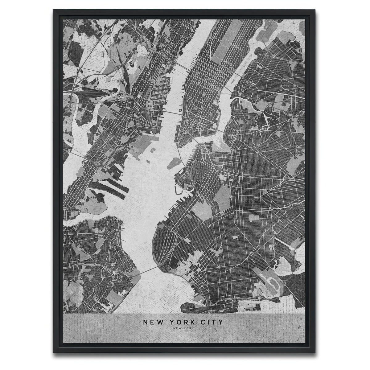 AUTO-MOCKUP WHITE | Grayscale New York City | 1 Piece | Black Framed Canvas | group=3x4