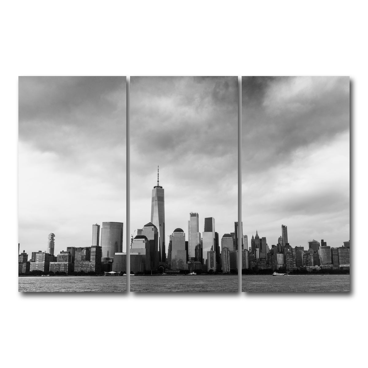 AUTO-MOCKUP WHITE | Grayscale New York | 3 Piece | Gallery Wrap Canvas | group=12x24