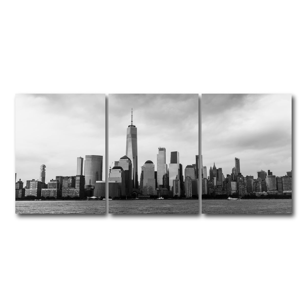 AUTO-MOCKUP WHITE | Grayscale New York | 3 Piece | Gallery Wrap Canvas | group=18x24