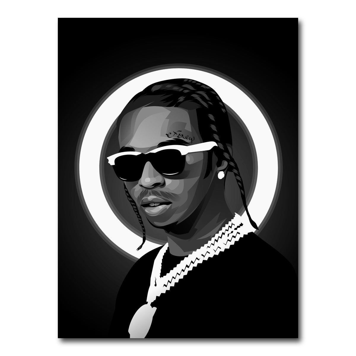 AUTO-MOCKUP WHITE | Grayscale Popsmoke | 1 Piece | Gallery Wrap Canvas | group=3x4