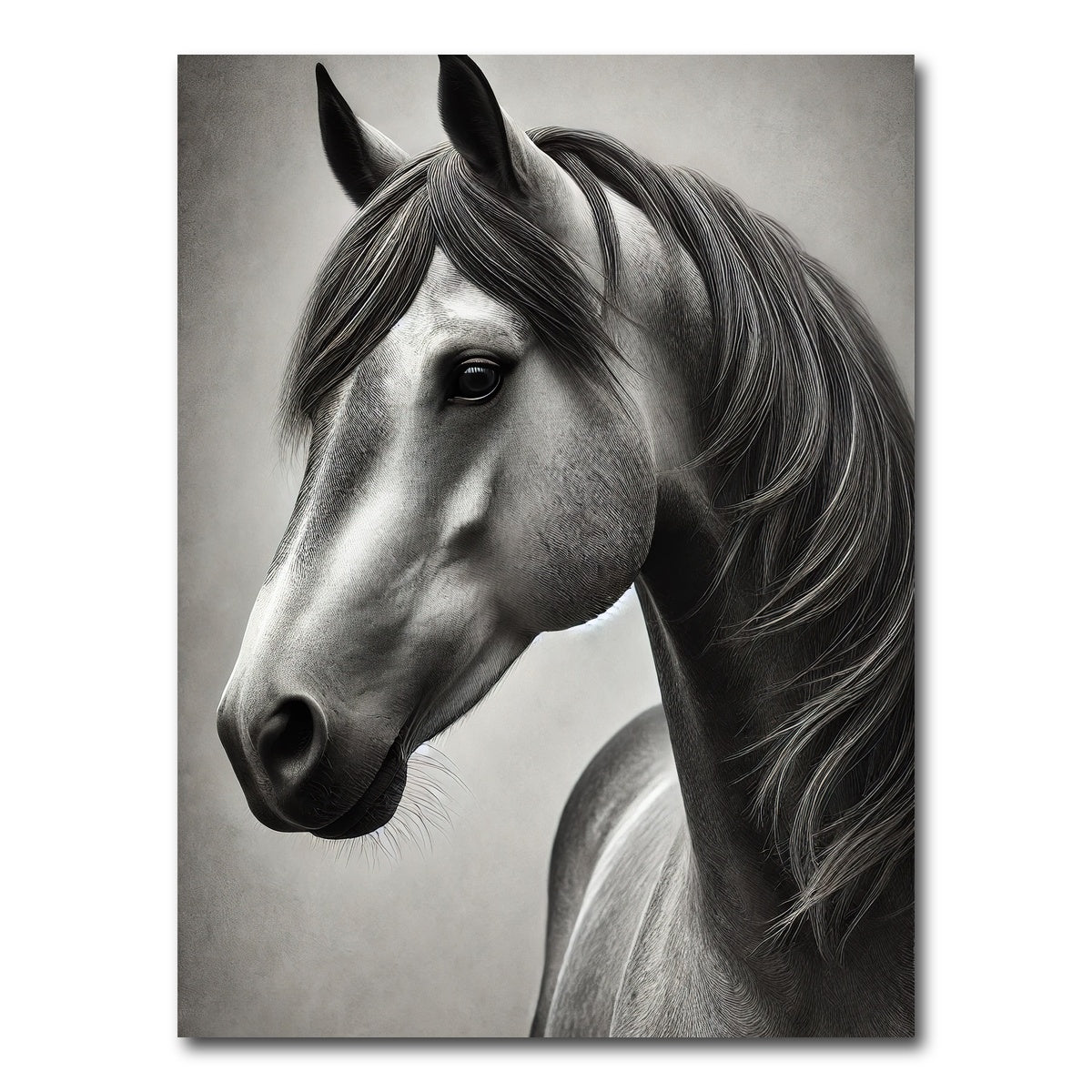 AUTO-MOCKUP WHITE | Grayscale Quarter Horse | 1 Piece | Gallery Wrap Canvas | group=3x4