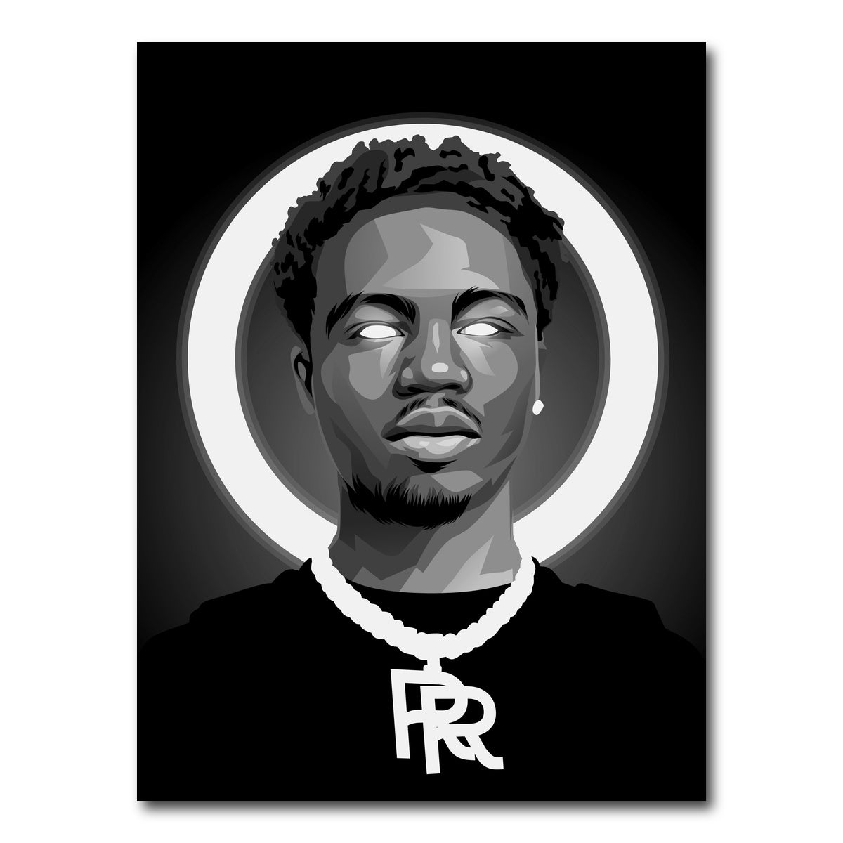 AUTO-MOCKUP WHITE | Grayscale Roddy Rich | 1 Piece | Gallery Wrap Canvas | group=3x4