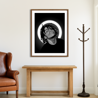 AUTO-MOCKUP ROOM | Grayscale Trippie Redd Wall Art