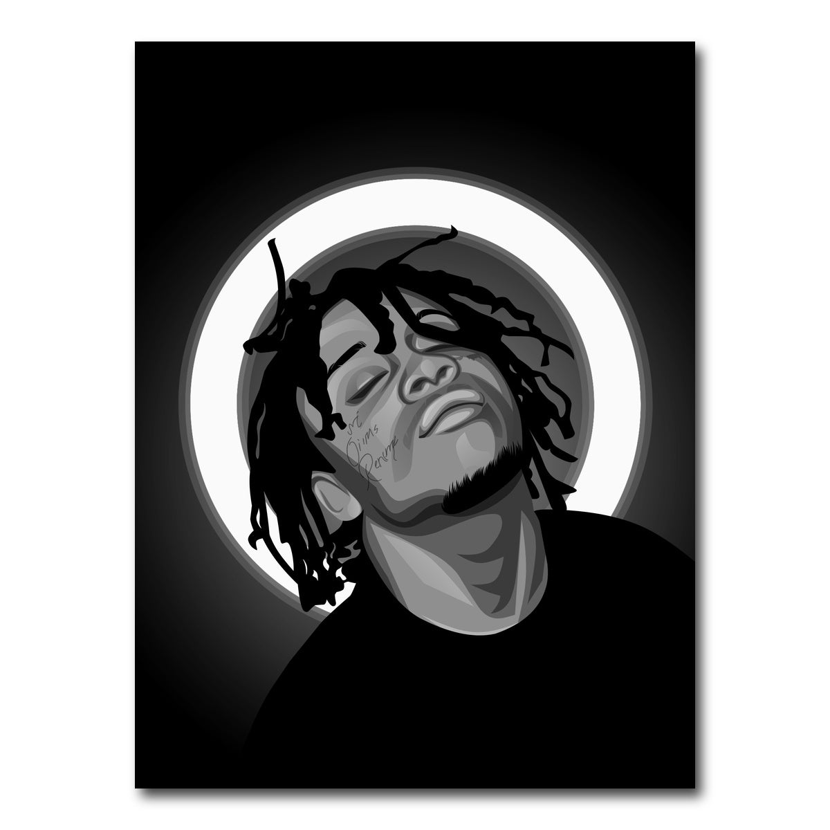 AUTO-MOCKUP WHITE | Grayscale Trippie Redd | 1 Piece | Gallery Wrap Canvas | group=3x4