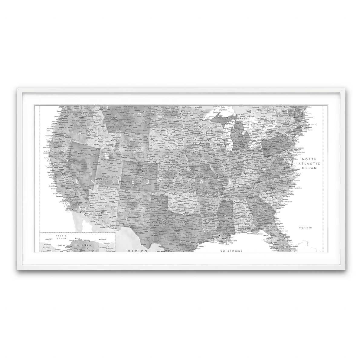 Framed Print 2x1 White