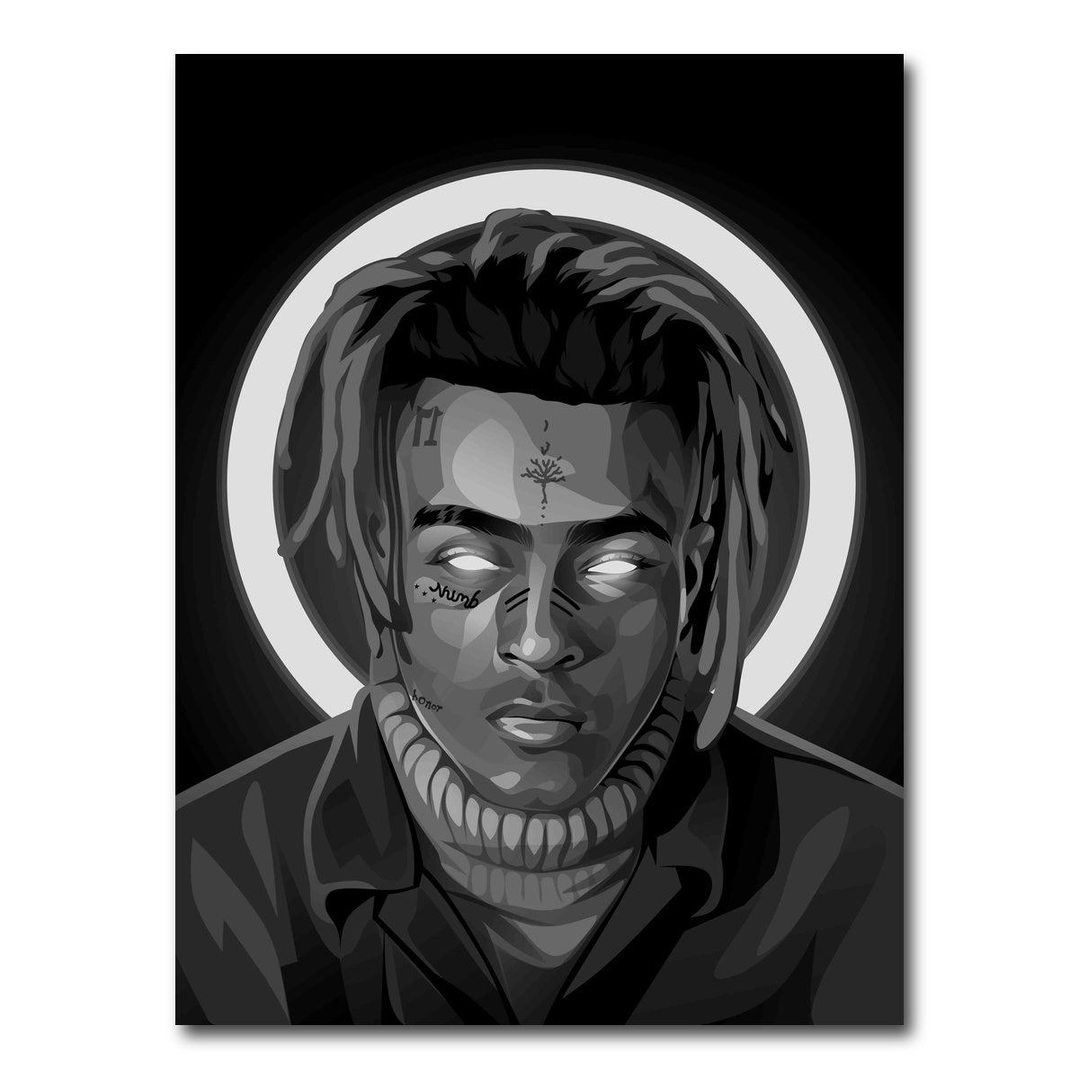 AUTO-MOCKUP WHITE | Grayscale Xxxtentacion | 1 Piece | Gallery Wrap Canvas | group=3x4