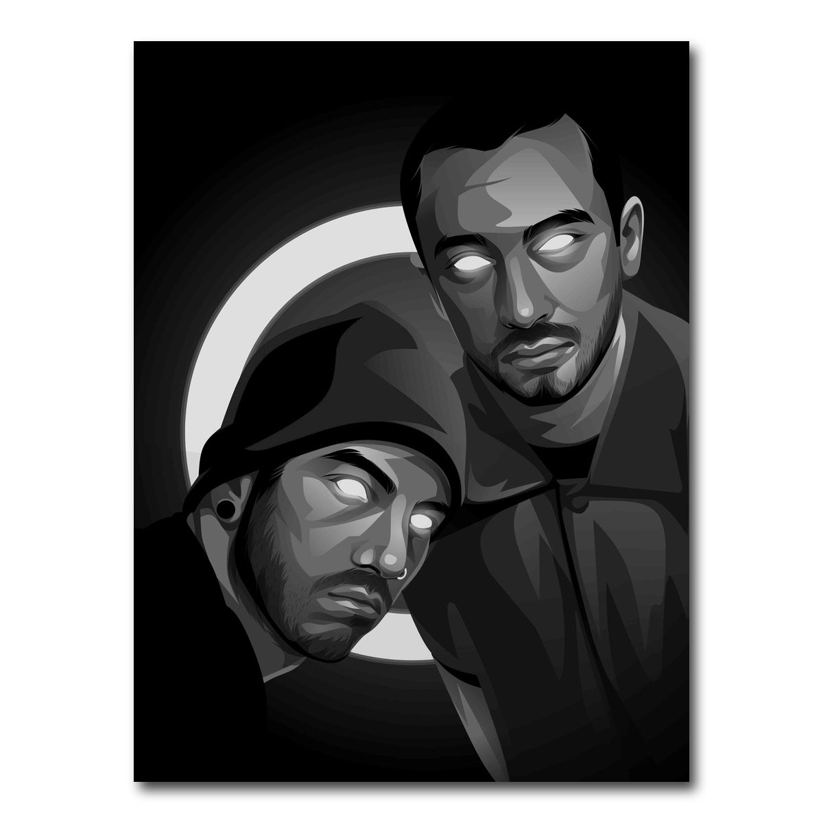 AUTO-MOCKUP WHITE | Grayscale twenty one pilots | 1 Piece | Gallery Wrap Canvas | group=3x4