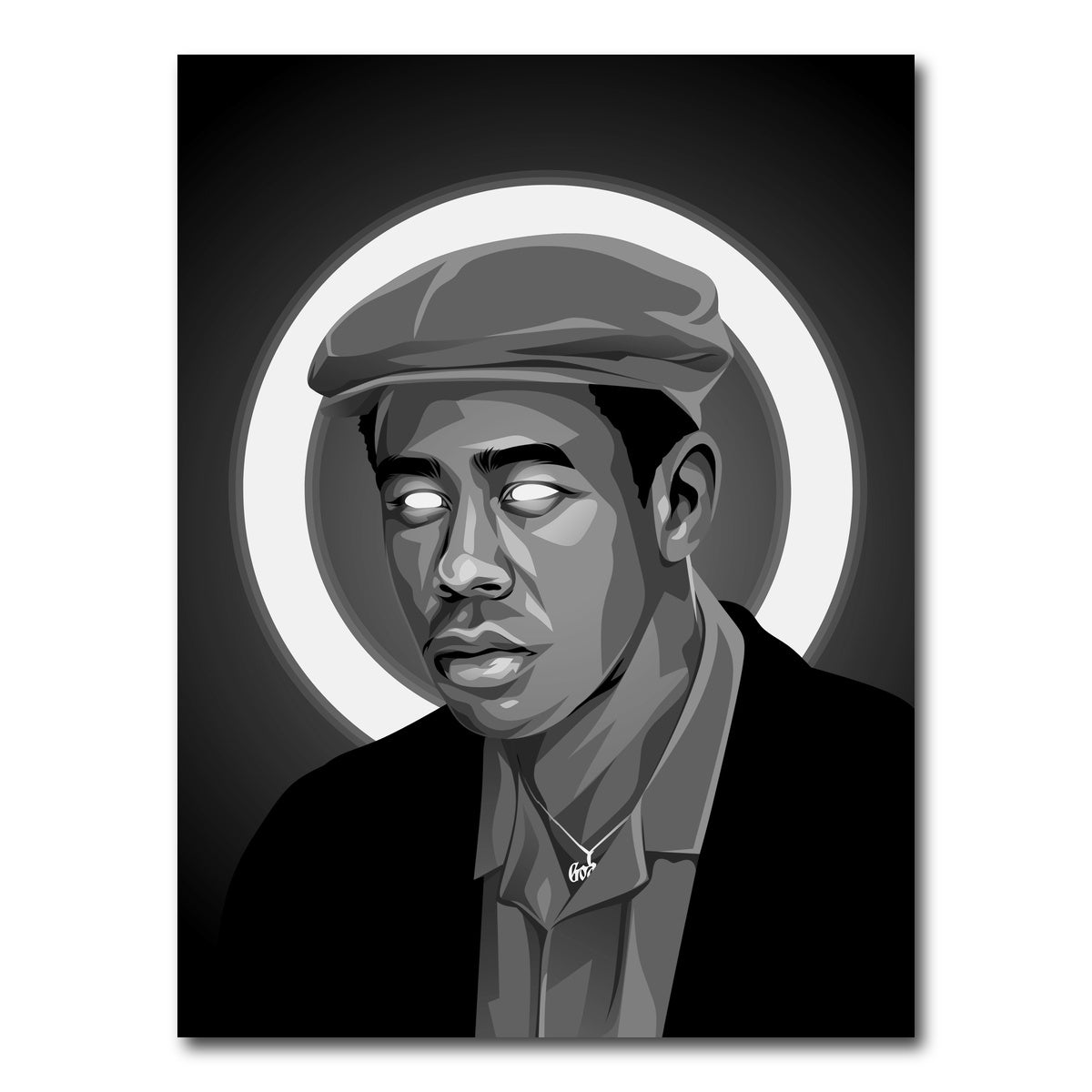 AUTO-MOCKUP WHITE | Grayscale tyler the creator | 1 Piece | Gallery Wrap Canvas | group=3x4