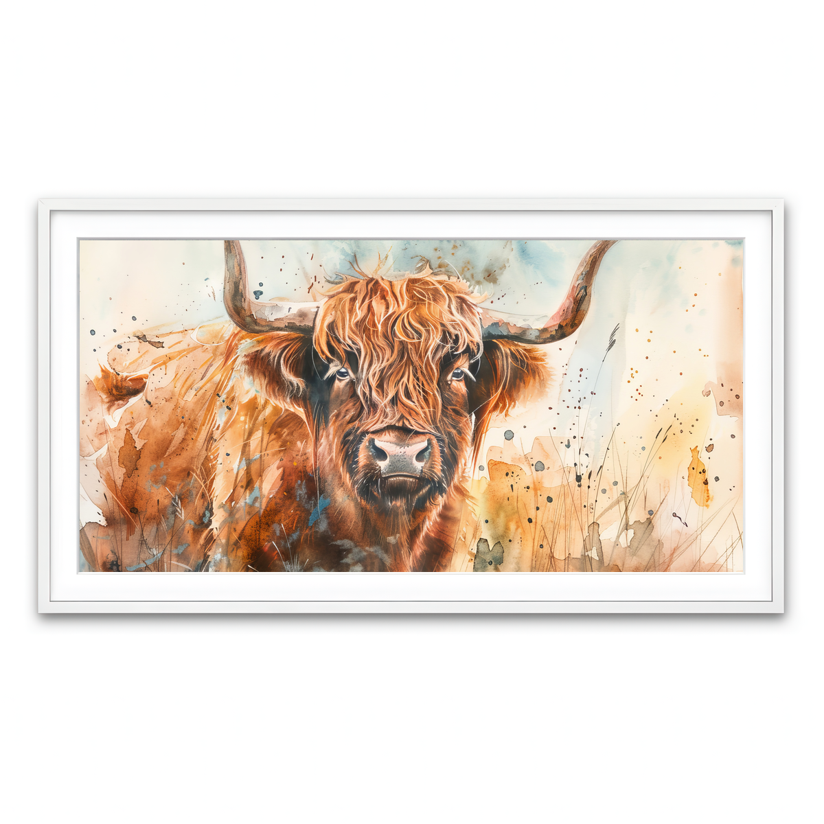 Framed Print 2x1 White