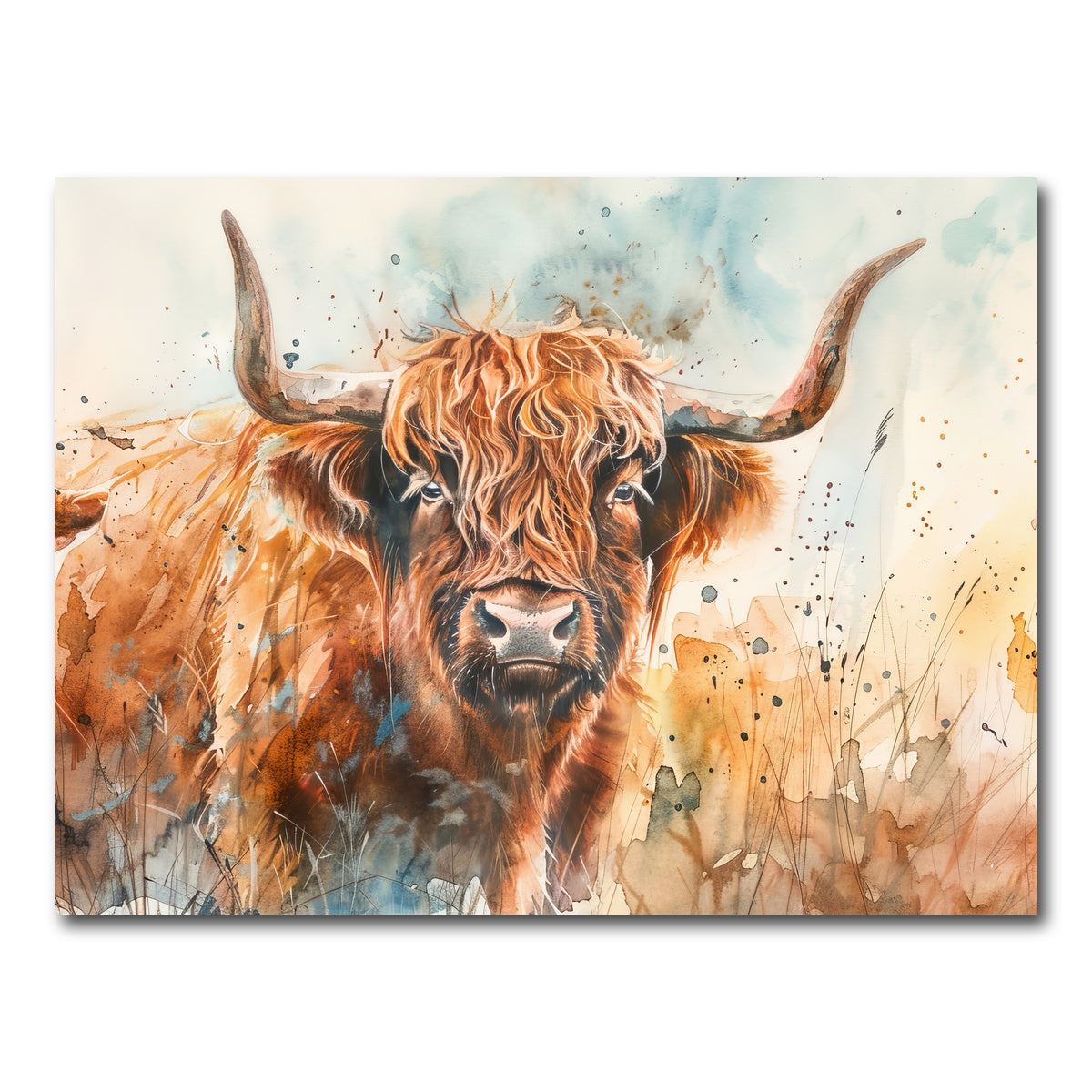 AUTO-MOCKUP WHITE | Grazing highland bull | 1 Piece | Gallery Wrap Canvas | group=4x3