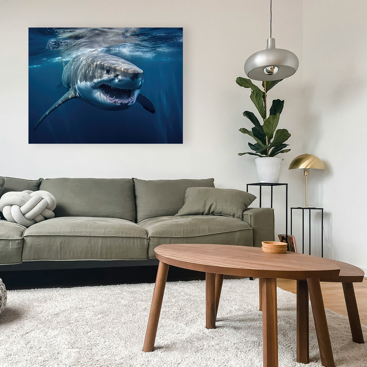 Great White Close up Wall Art