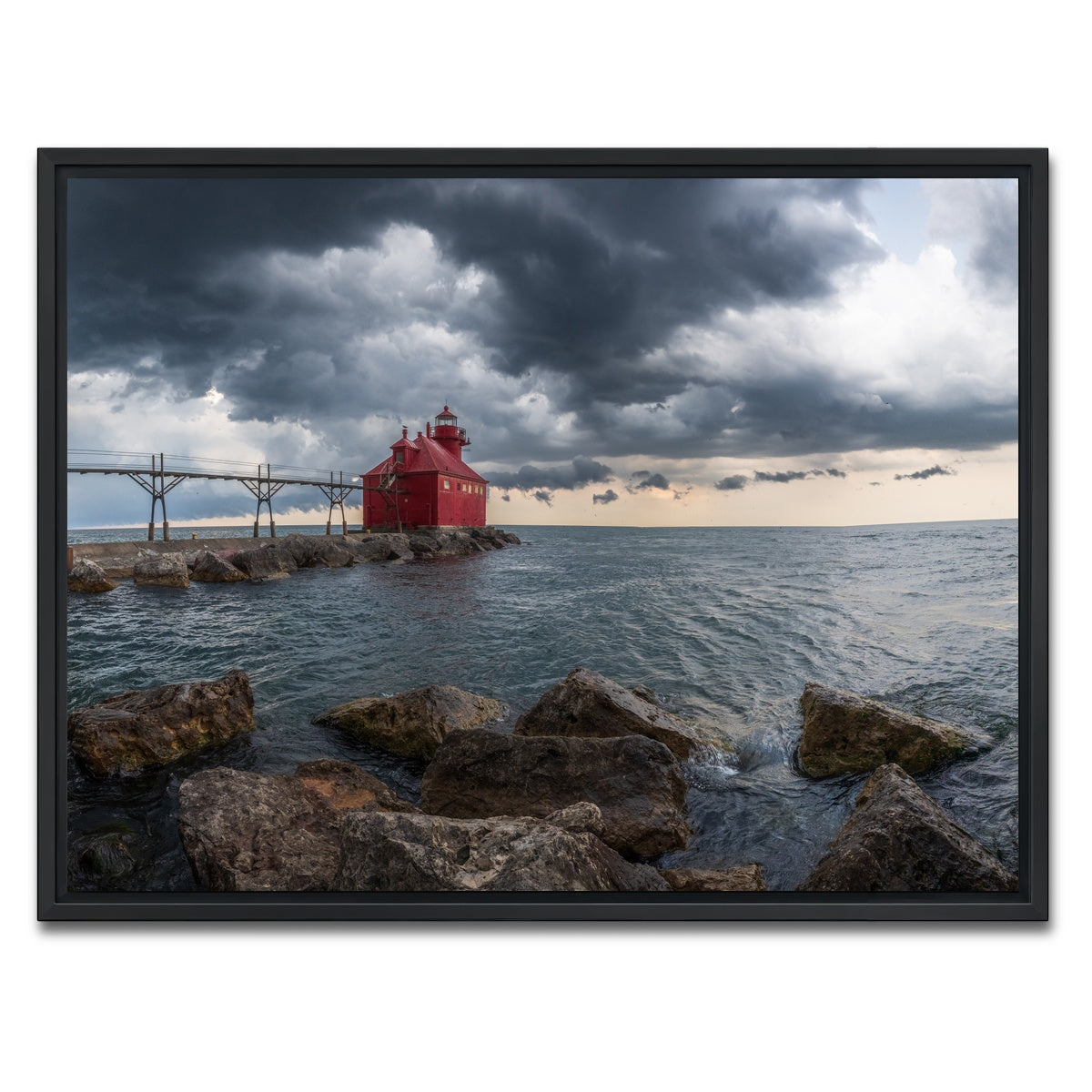 AUTO-MOCKUP WHITE | Great Lake Storm | 1 Piece | Black Framed Canvas | group=4x3