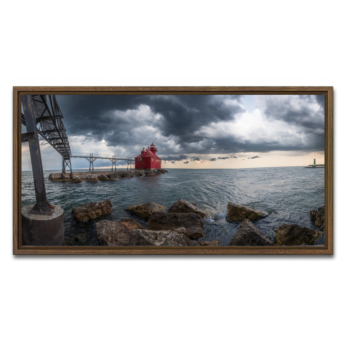 AUTO-MOCKUP WHITE | Great Lake Storm | 1 Piece | Walnut Framed Canvas | group=2x1