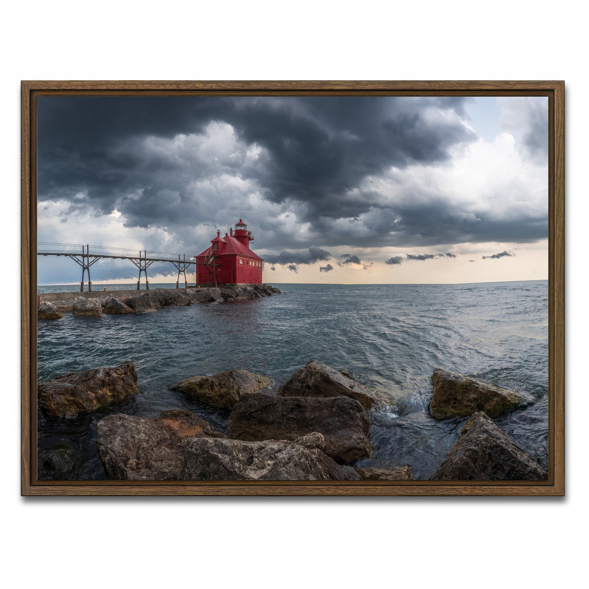 AUTO-MOCKUP WHITE | Great Lake Storm | 1 Piece | Walnut Framed Canvas | group=4x3