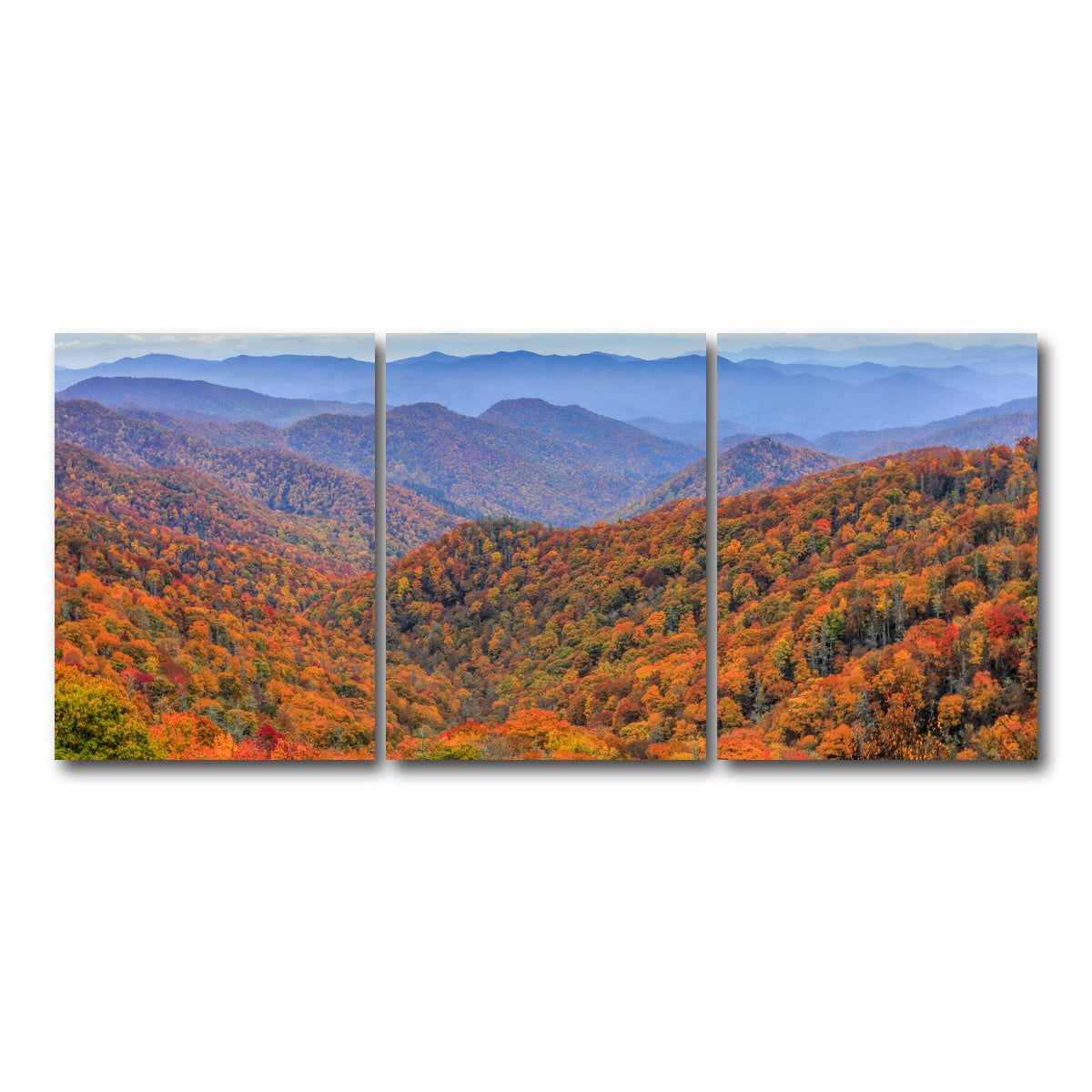 AUTO-MOCKUP WHITE | Great Smoky Mountains Autumn | 3 Piece | Gallery Wrap Canvas | group=18x24