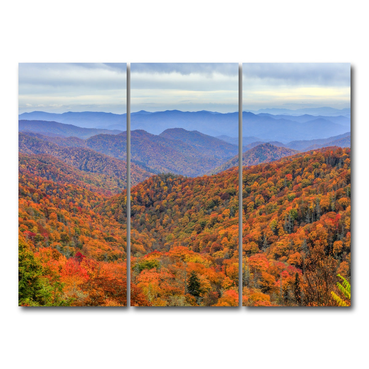 AUTO-MOCKUP WHITE | Great Smoky Mountains Autumn | 3 Piece | Gallery Wrap Canvas | group=8x18