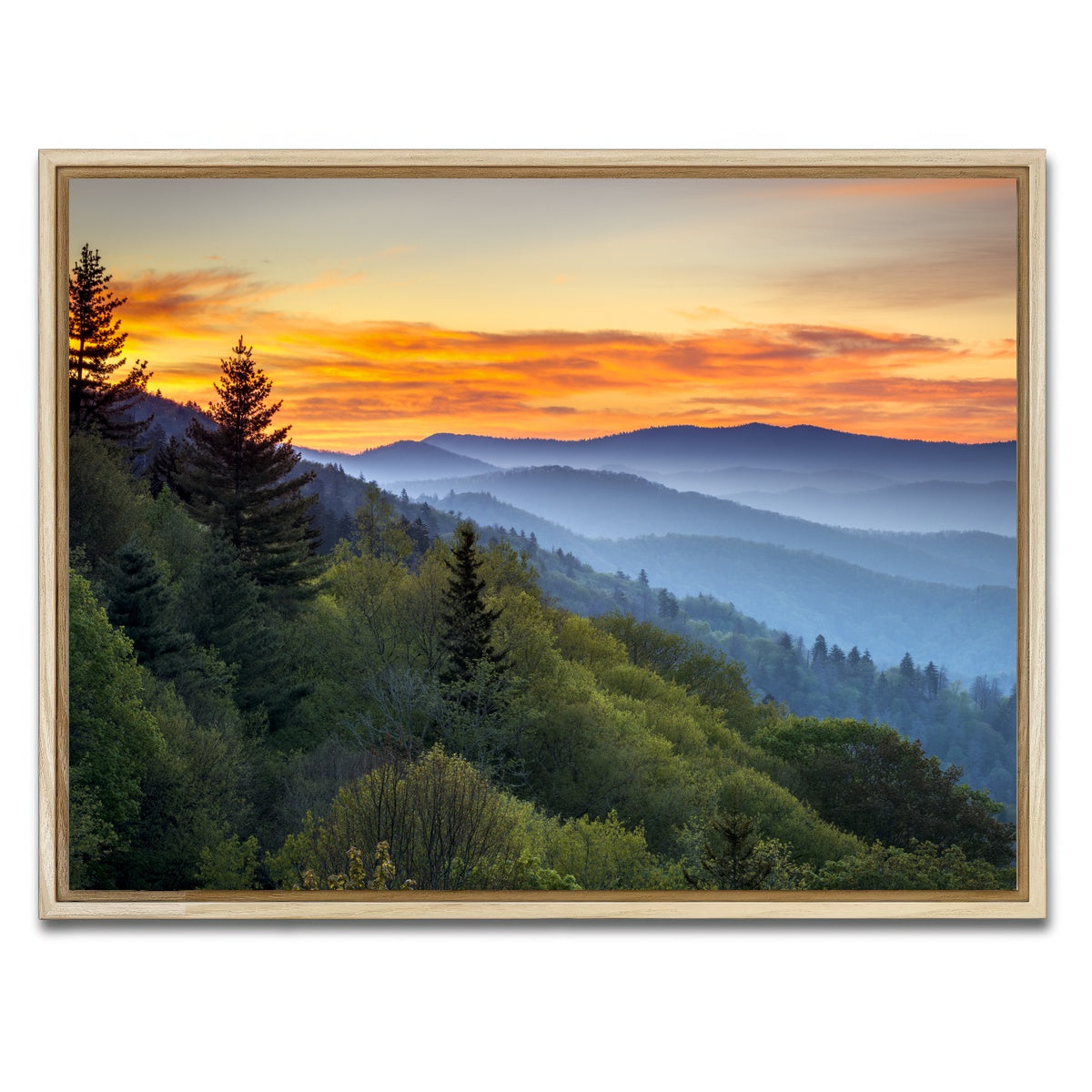 AUTO-MOCKUP WHITE | Great Smoky Mountains | 1 Piece | Natural Framed Canvas | group=4x3