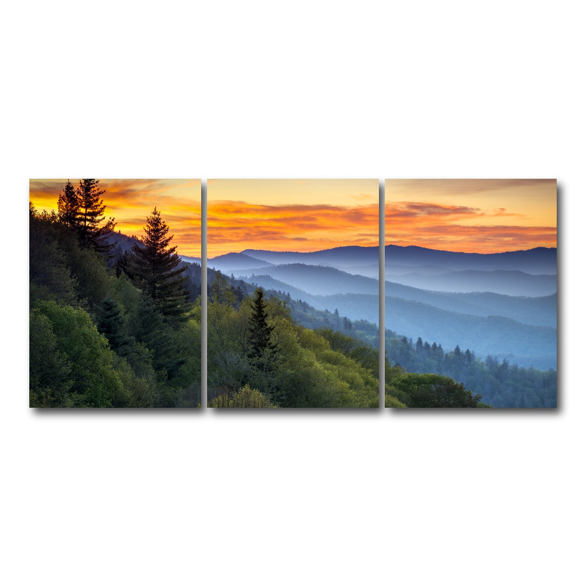 AUTO-MOCKUP WHITE | Great Smoky Mountains | 3 Piece | Gallery Wrap Canvas | group=18x24