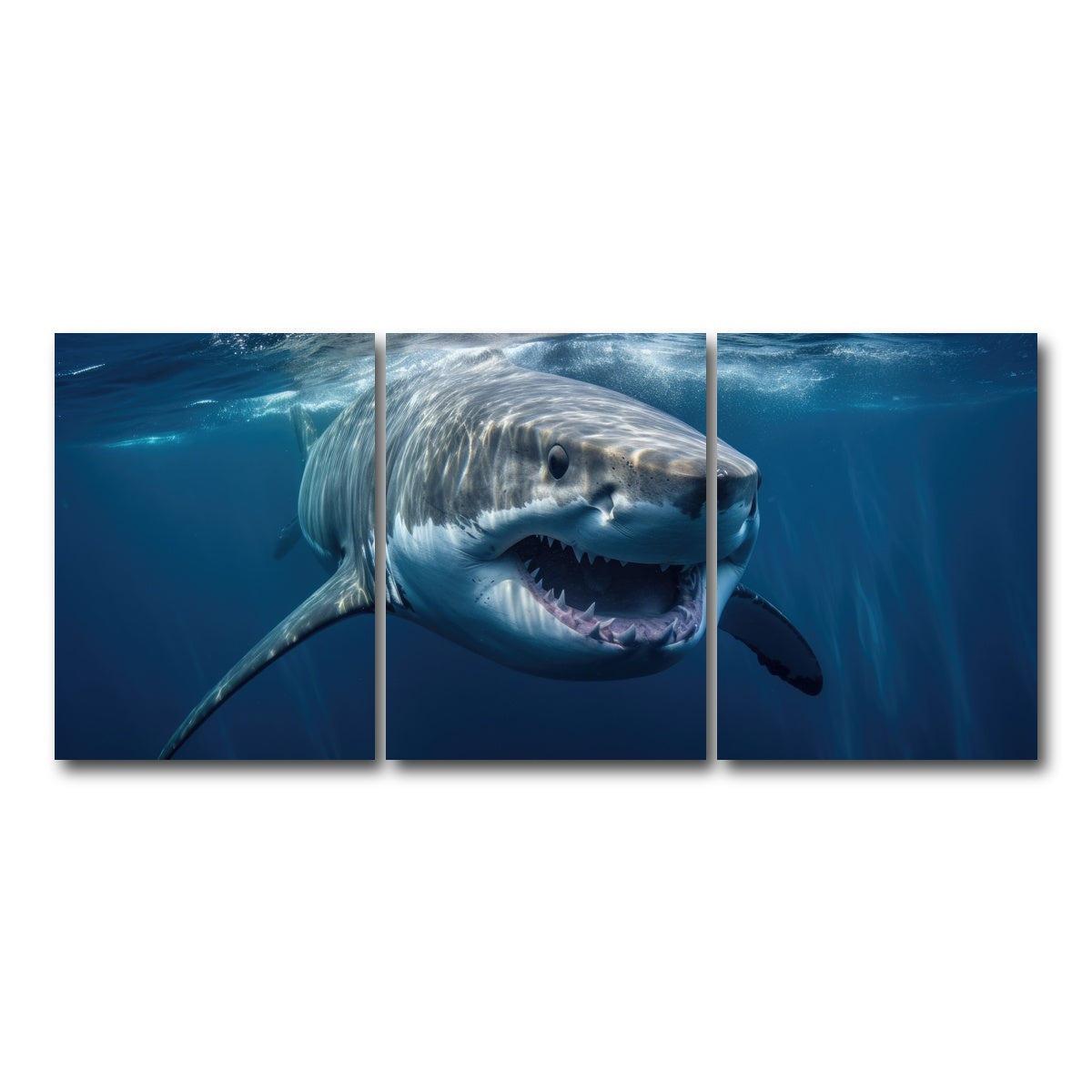 AUTO-MOCKUP WHITE | Great White Close Up | 3 Piece | Gallery Wrap Canvas | group=18x24
