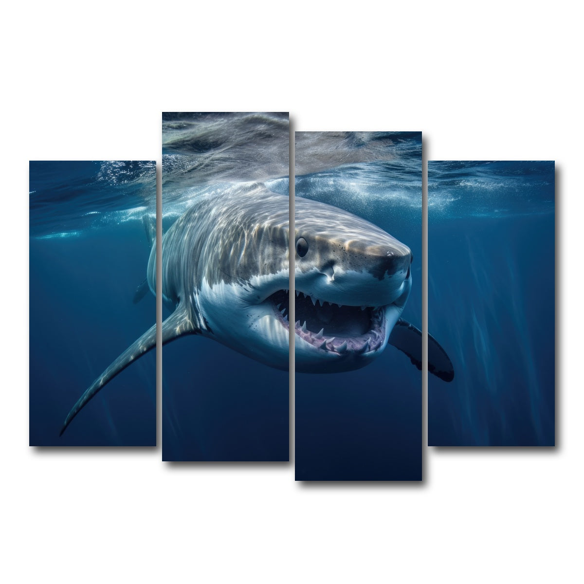 AUTO-MOCKUP WHITE | Great White Close Up | 4 Piece | Gallery Wrap Canvas | group=4_normal