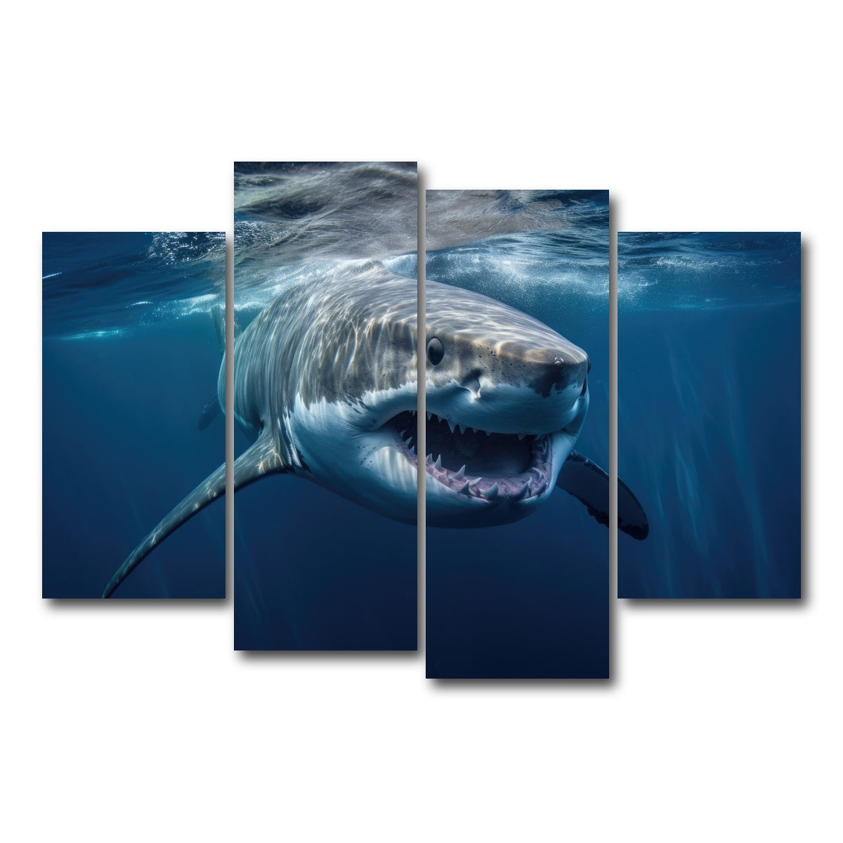 AUTO-MOCKUP WHITE | Great White Close Up | 4 Piece | Gallery Wrap Canvas | group=4_short