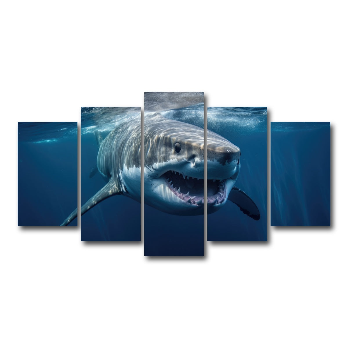 AUTO-MOCKUP WHITE | Great White Close Up | 5 Piece | Gallery Wrap Canvas | group=5_normal