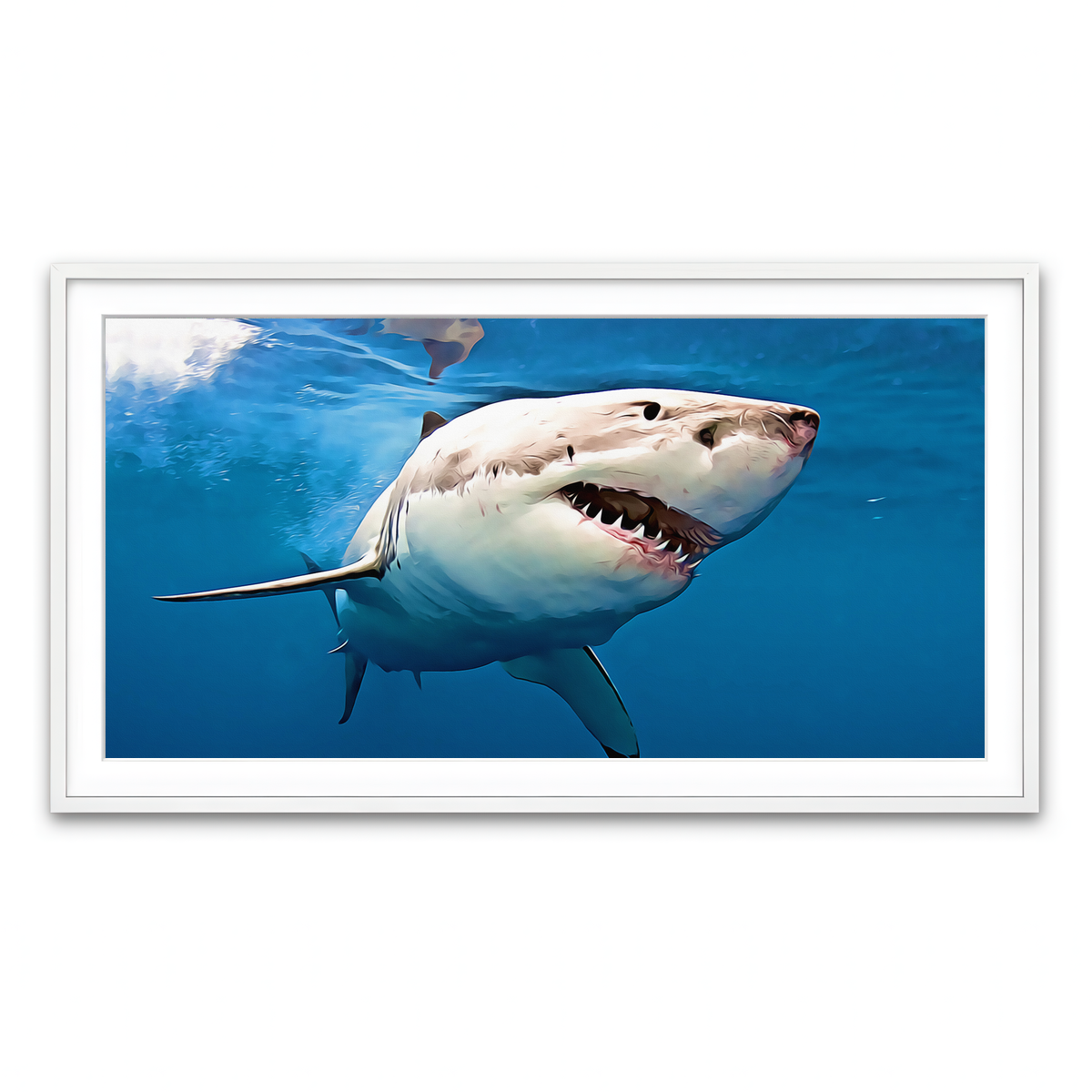 Framed Print 2x1 White