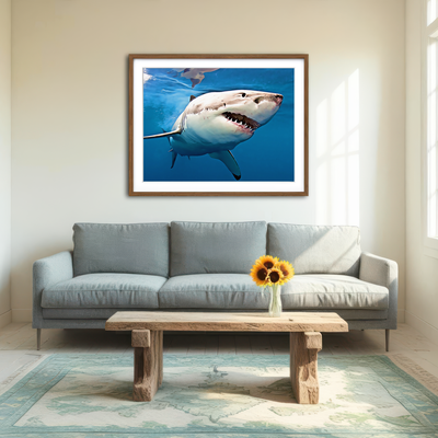 AUTO-MOCKUP ROOM | Great White Shark Wall Art