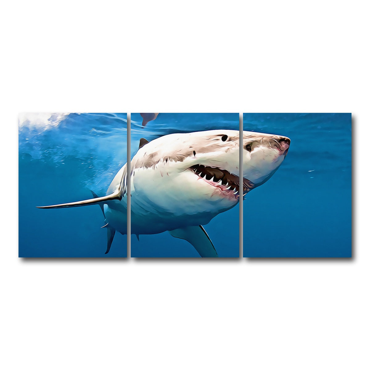 AUTO-MOCKUP WHITE | Great White Shark | 3 Piece | Gallery Wrap Canvas | group=18x24