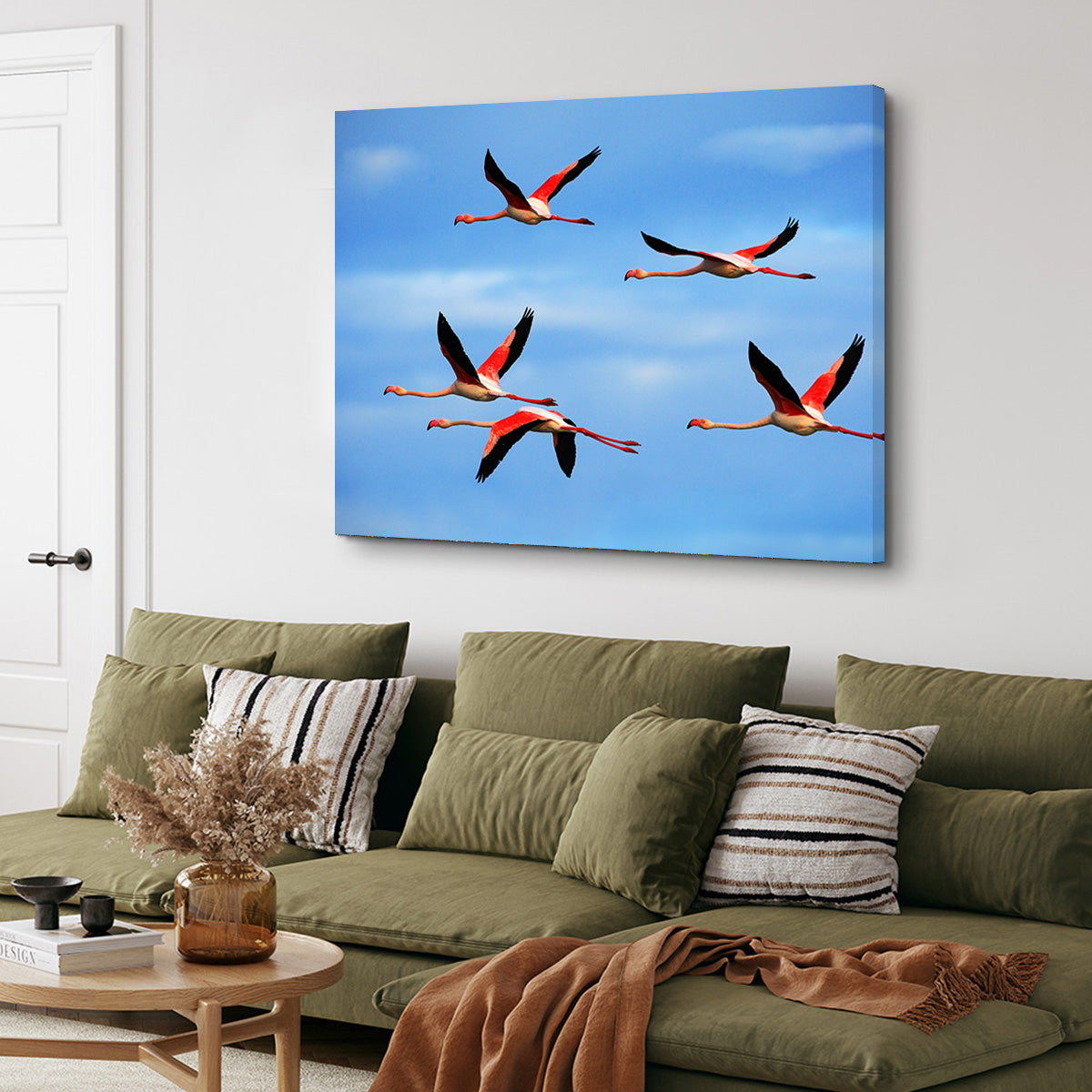 Greater Flamingo's Flying Wall Art