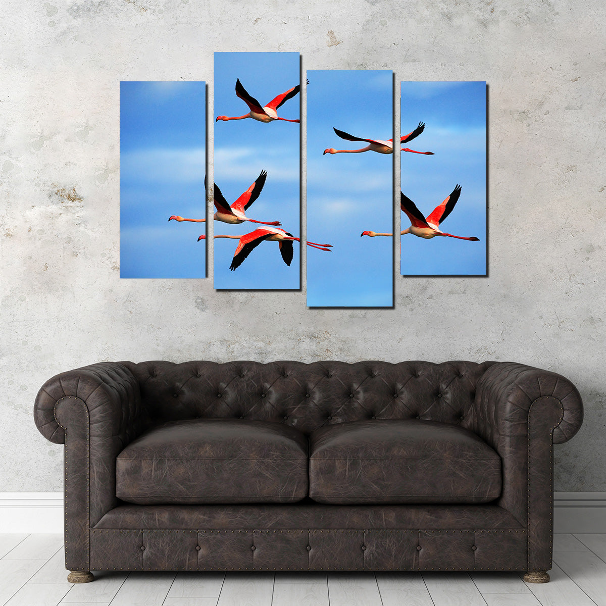 Greater Flamingo's Flying Wall Art