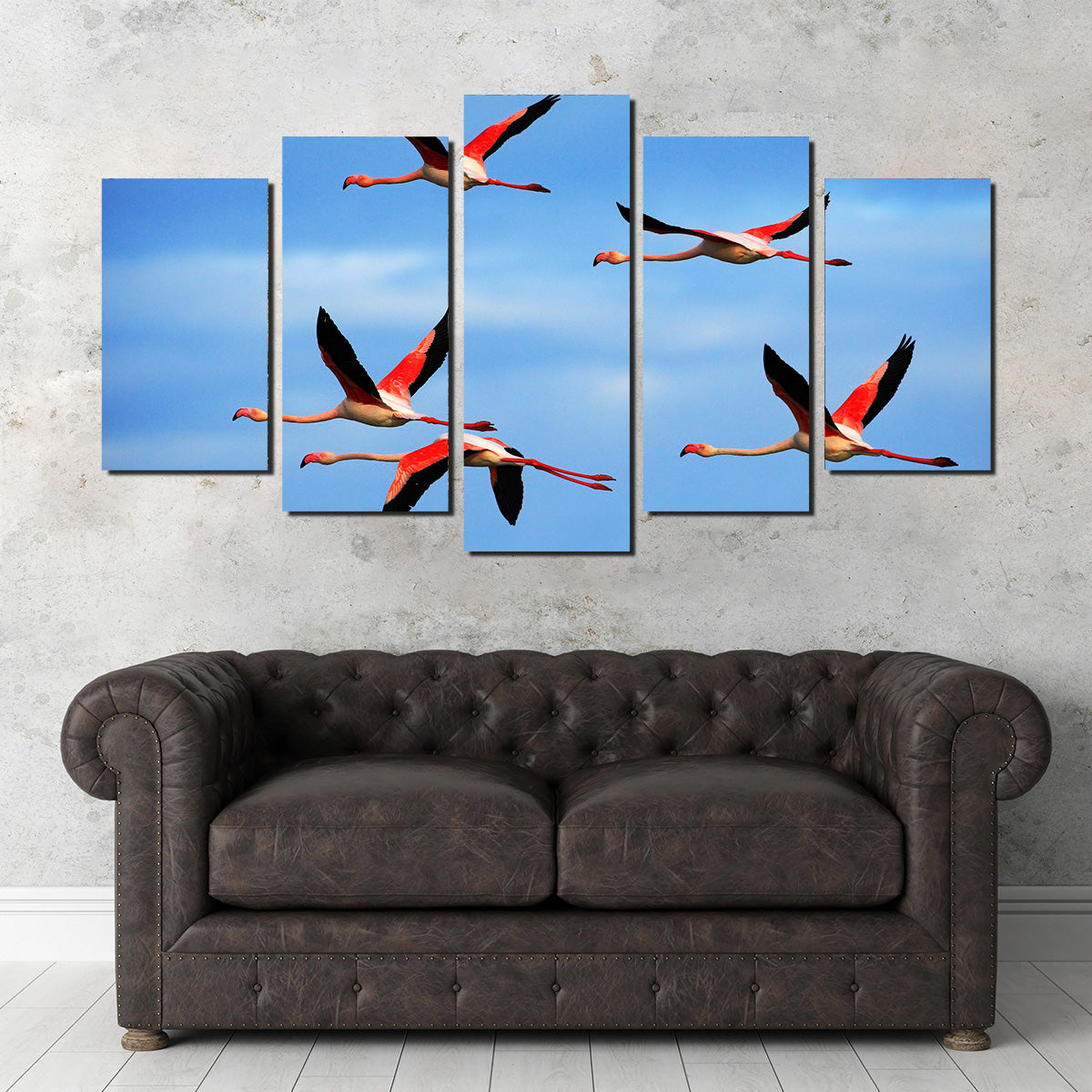 Greater Flamingo's Flying Wall Art