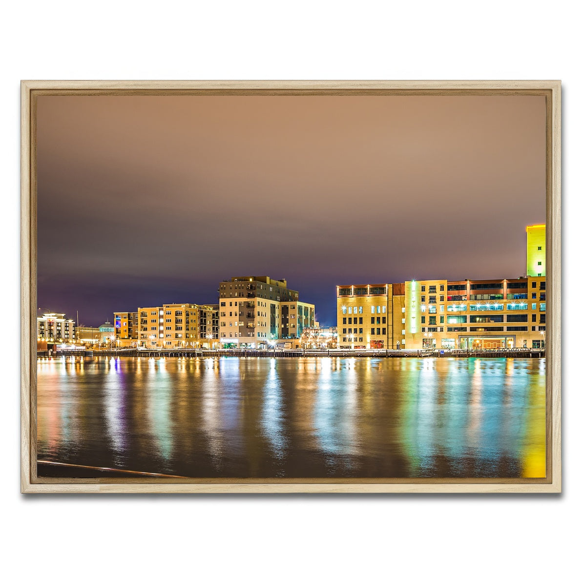 AUTO-MOCKUP WHITE | Green Bay city skyline | 1 Piece | Natural Framed Canvas | group=4x3
