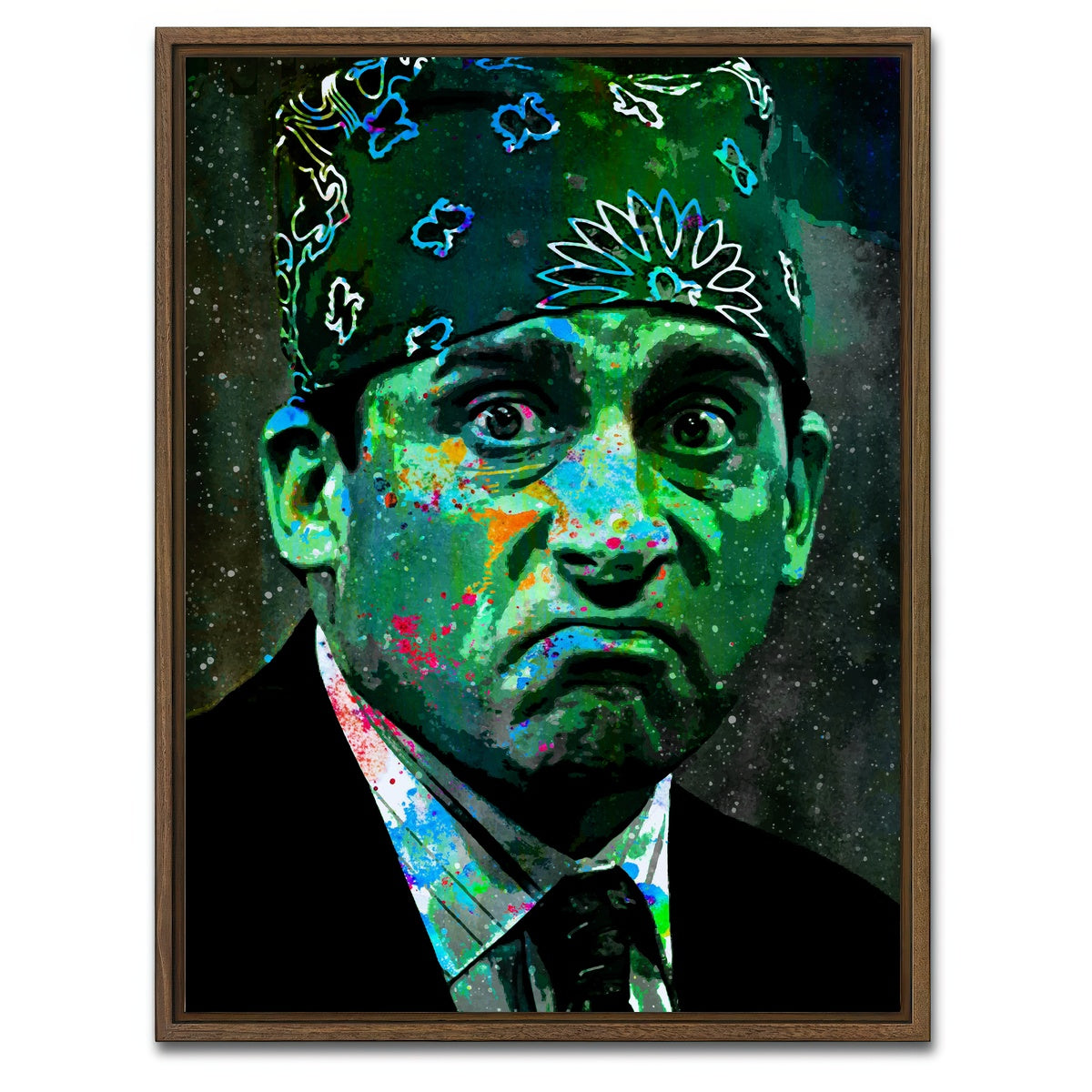 AUTO-MOCKUP WHITE | Green Prison Mike | 1 Piece | Walnut Framed Canvas | group=3x4