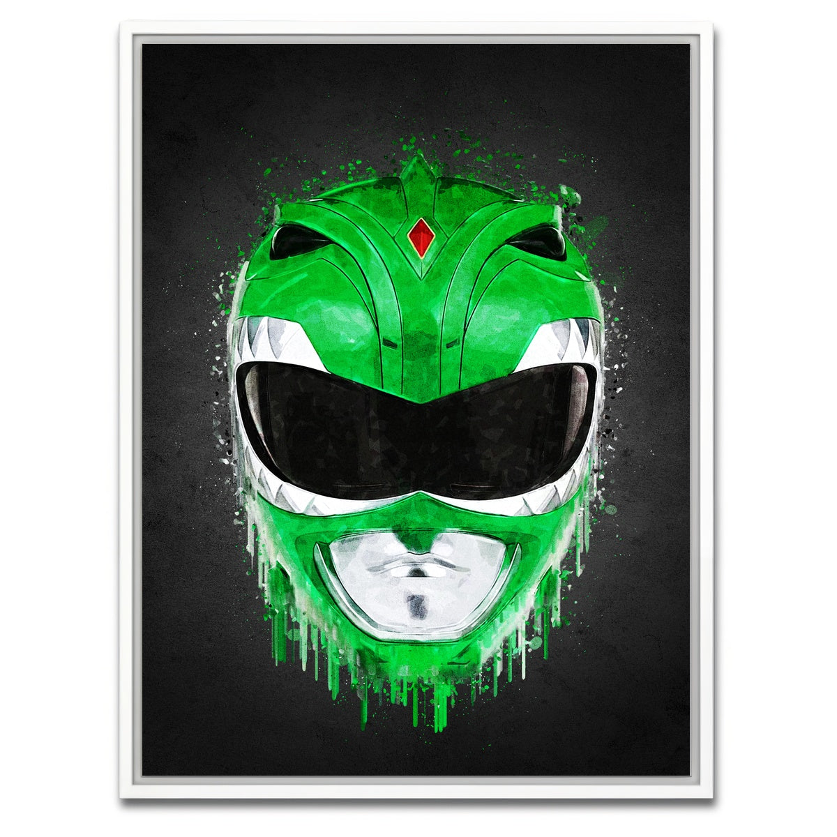 AUTO-MOCKUP WHITE | Green Ranger Portrait | 1 Piece | White Framed Canvas | group=3x4