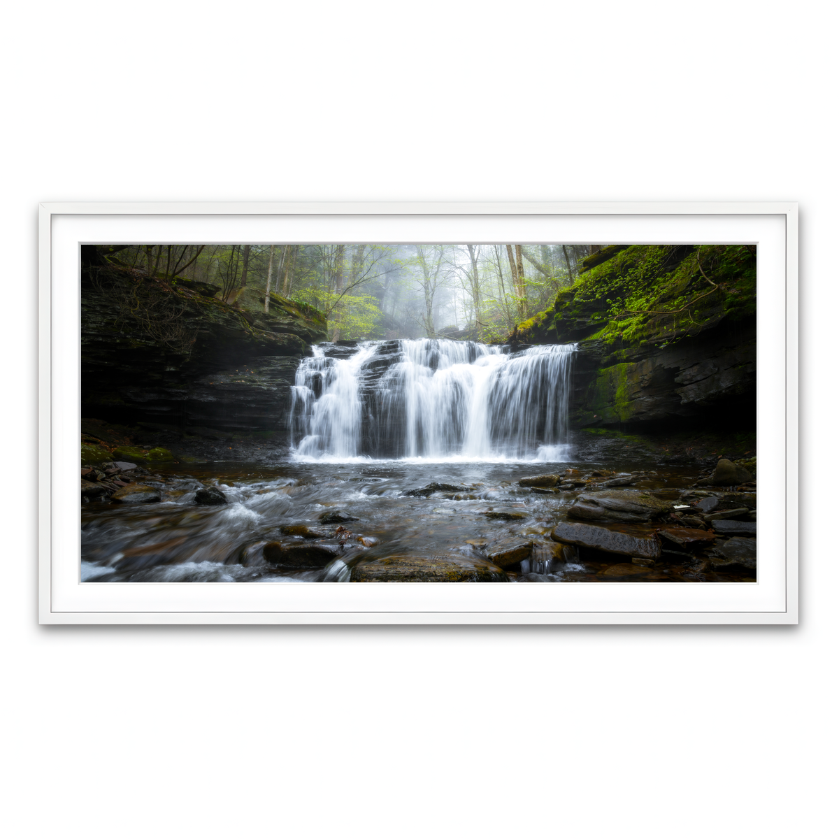 Framed Print 2x1 White