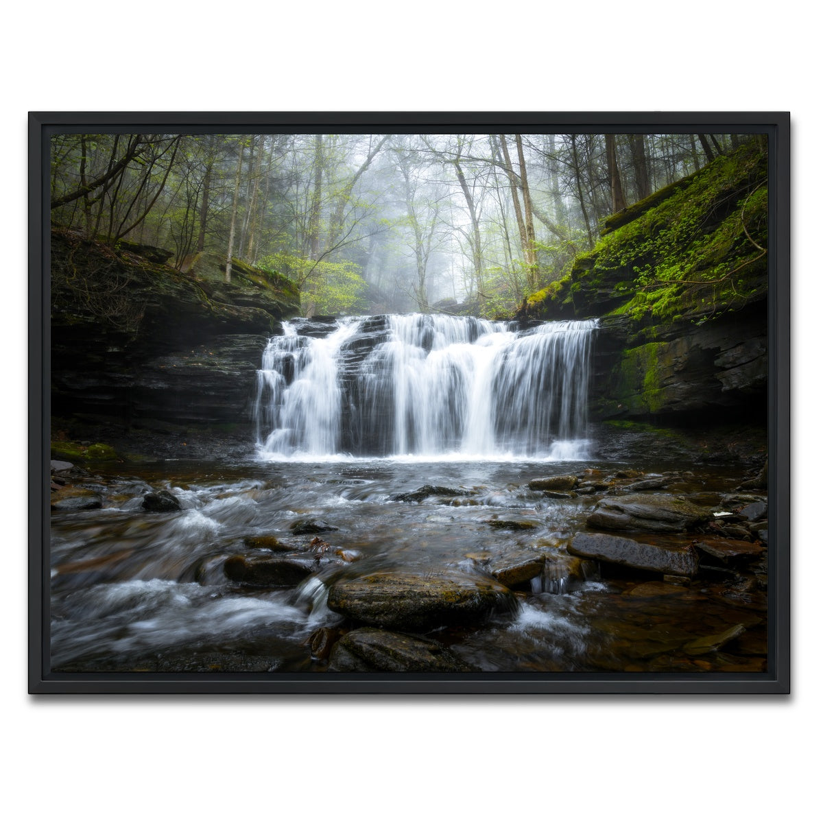 AUTO-MOCKUP WHITE | Green Serenity | 1 Piece | Black Framed Canvas | group=4x3