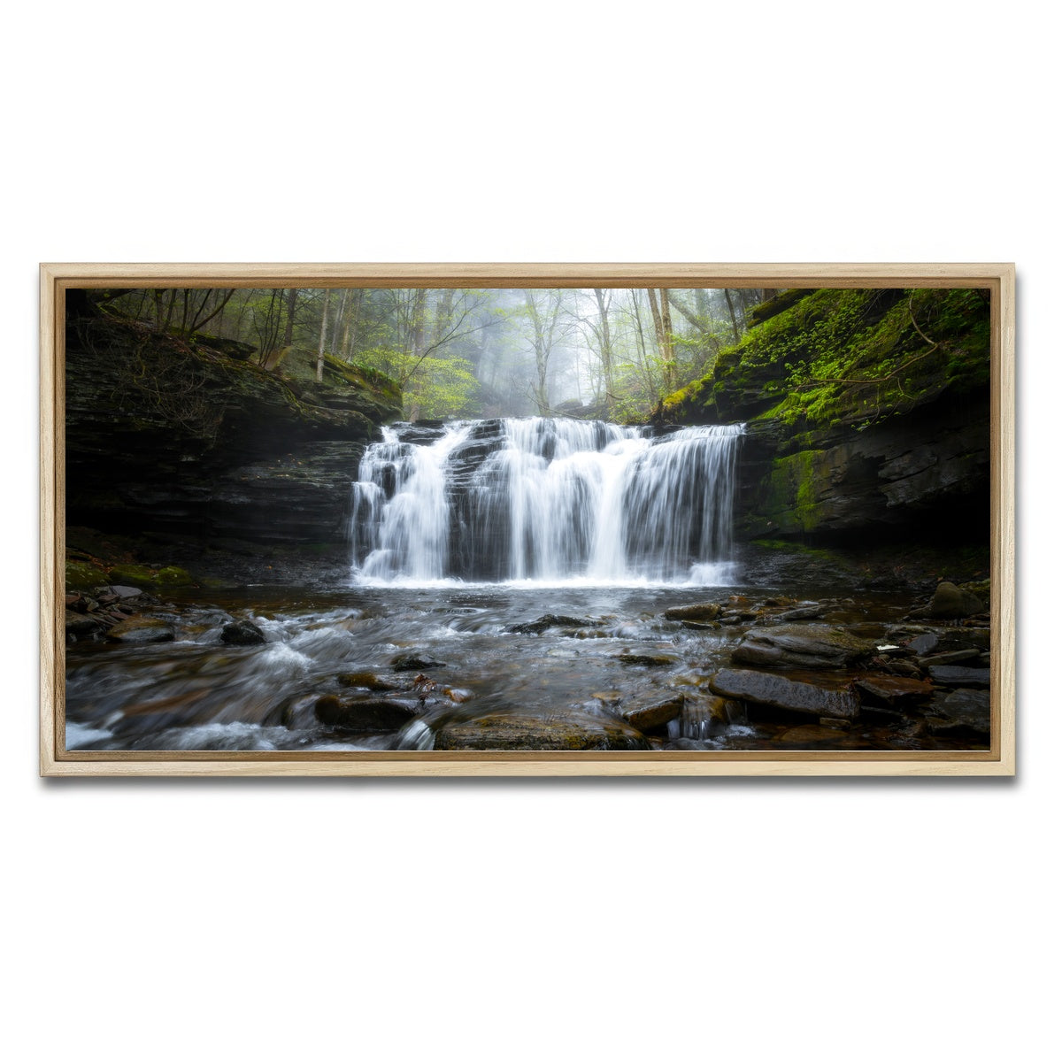 AUTO-MOCKUP WHITE | Green Serenity | 1 Piece | Natural Framed Canvas | group=2x1