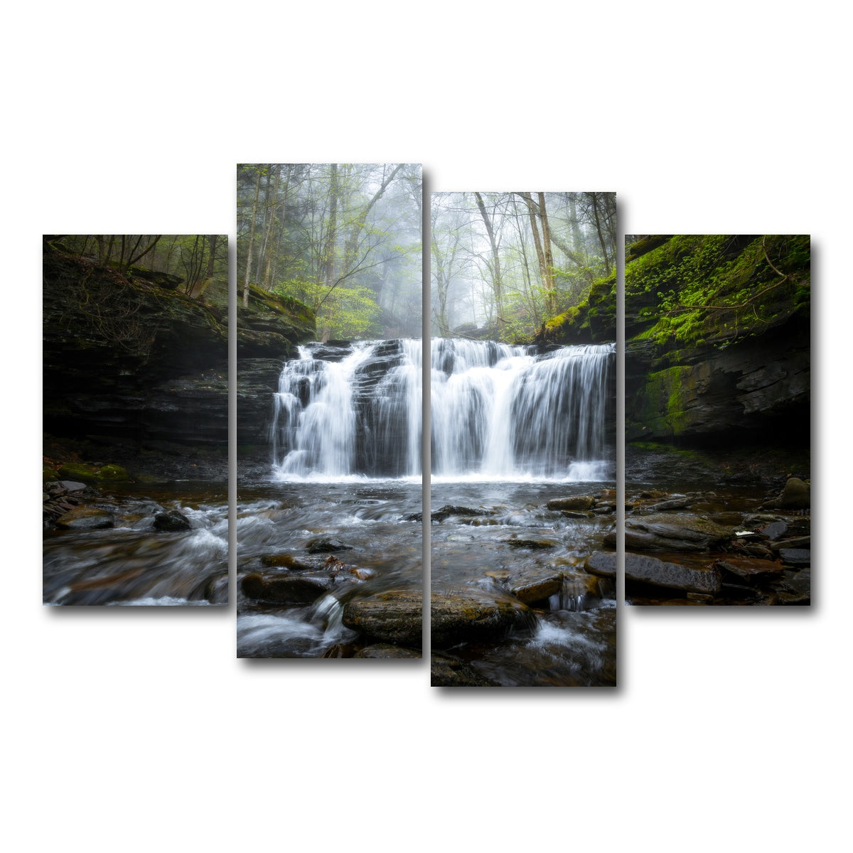 AUTO-MOCKUP WHITE | Green Serenity | 4 Piece | Gallery Wrap Canvas | group=4_short
