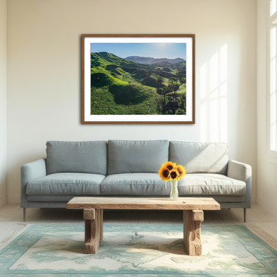 AUTO-MOCKUP ROOM | Green Southern California Hills Wall Art
